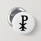 Chi rho - Jesus Ronde Button 5,7 Cm (Voorkant /achterkant)