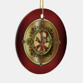 Chi-Rho Monogram ~ Christelijk Symbool P & X Keramisch Ornament (Rechts)