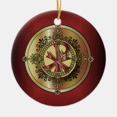 Chi-Rho Monogram ~ Christelijk Symbool P & X Keramisch Ornament (Voorkant)