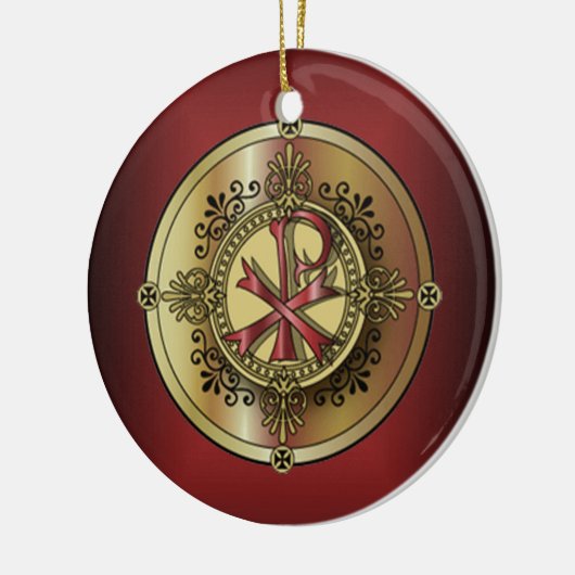 Chi-Rho Monogram ~ Christelijk Symbool P & X Keramisch Ornament (Links)