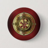 Chi-Rho Monogram ~ Christelijk Symbool P & X Ronde Button 5,7 Cm (Voorkant)
