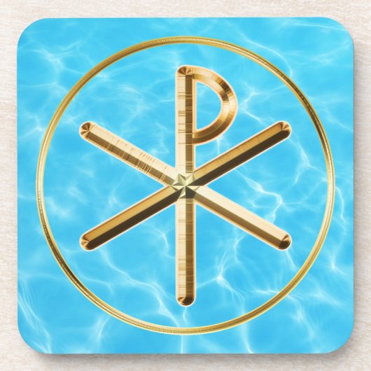 Chi-rho-symbool Bier Onderzetter (Voorkant)