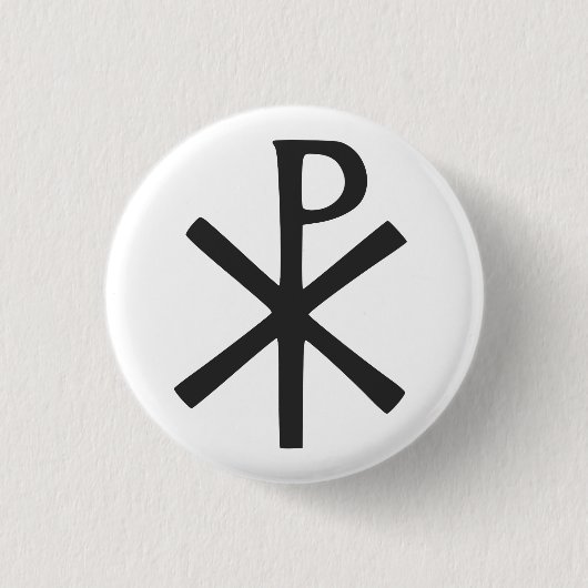 Chi Rho-symbool Ronde Button 3,2 Cm (Voorkant)