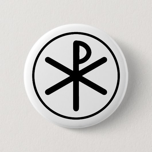 Chi-rho-symbool Ronde Button 5,7 Cm (Voorkant)