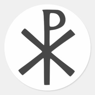 Chi Rho-symbool Ronde Sticker