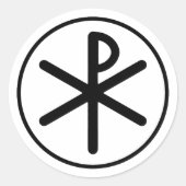 Chi-rho-symbool Ronde Sticker (Voorkant)