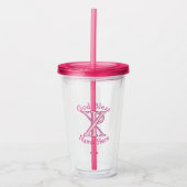 Chi Ro Christian Cross Pink Personalized Acryl Drinkbeker (Voorkant)