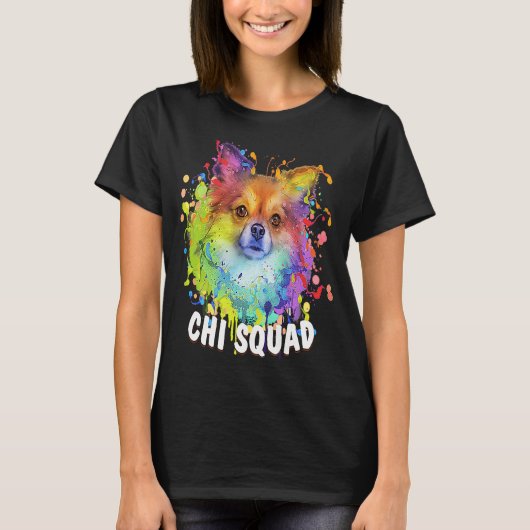 Chi Squad Chihuahua Fur Mom Chiwawa Fur Dad Animal T-shirt (Voorkant)