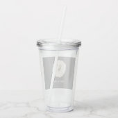 Chia Latte Waterverf Witte Pompoen Acryl Drinkbeker (Achterkant)