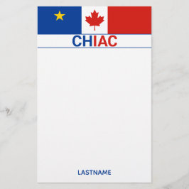 Chiac Acadian Canadian Flag Personalize Briefpapier