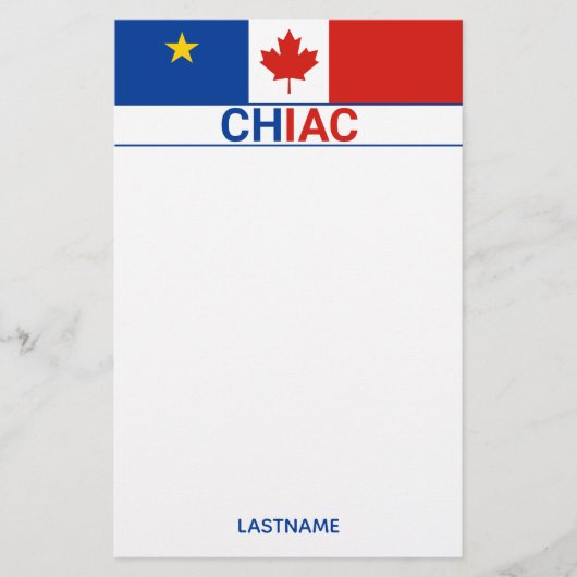 Chiac Acadian Canadian Flag Personalize Briefpapier (Voorkant)