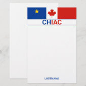 Chiac Acadian Canadian Flag Personalize Briefpapier (Voorkant / Achterkant)