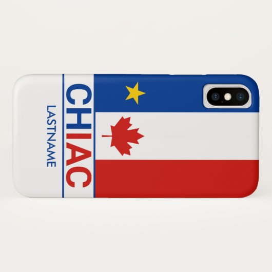 Chiac Acadian Canadian Flag Personalize Case-Mate iPhone Case (Achterkant (horizontaal))