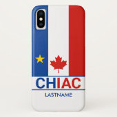 Chiac Acadian Canadian Flag Personalize Case-Mate iPhone Case (Achterkant)