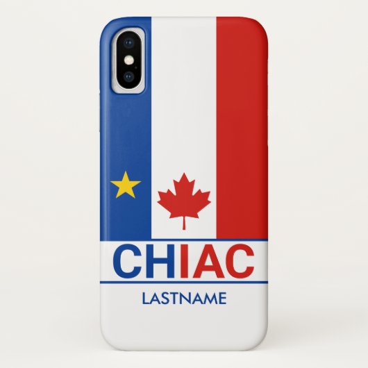 Chiac Acadian Canadian Flag Personalize Case-Mate iPhone Case (Achterkant)