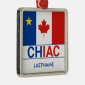 Chiac Acadian Canadian Flag Personalize Metalen Ornament (Rechts)