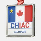 Chiac Acadian Canadian Flag Personalize Metalen Ornament (Links)