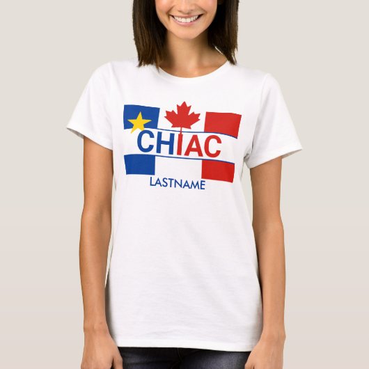 Chiac Acadian Canadian Flag Personalize T-Shirt (Voorkant)