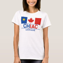 Chiac Acadian Canadian Flag Personalize T-Shirt