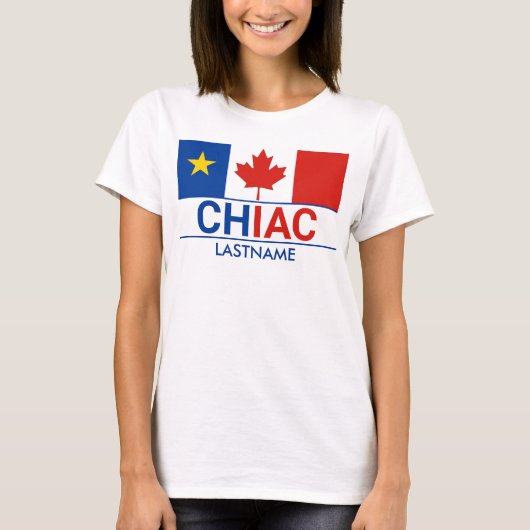 Chiac Acadian Canadian Flag Personalize T-Shirt (Voorkant)