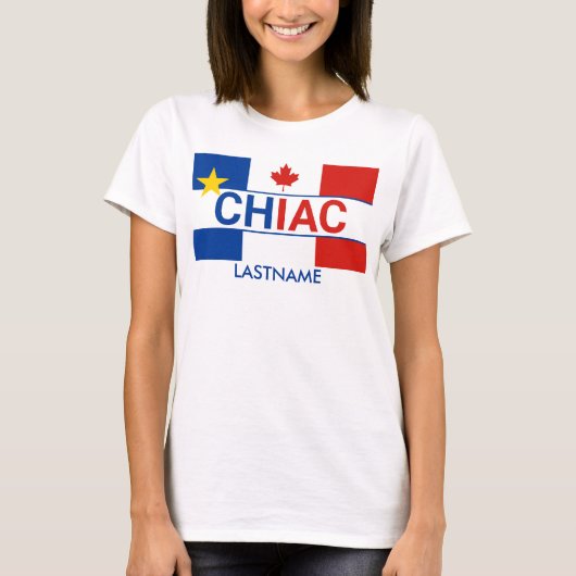 Chiac Acadian Canadian Flag Personalized T-shirt (Voorkant)