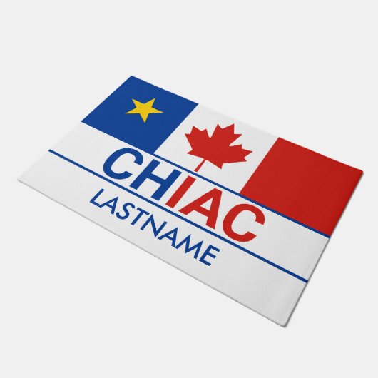 Chiac Acadische Canadese Vlag Achternaam Deurmat (Schuin)
