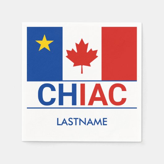 Chiac Acadische Canadese Vlag Achternaam Servet (Voorkant)