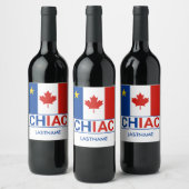 Chiac Acadische Canadese Vlag Achternaam Wijn Etiket (Flessen)