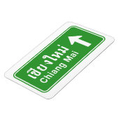 Chiang Mai Ahead ⚠ Thai Highway Traffic Sign ⚠ Magneet (Linkerzijde)