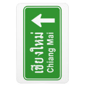 Chiang Mai Ahead ⚠ Thai Highway Traffic Sign ⚠ Magneet (Verticaal)