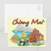 Chiang Mai, beroemde stad Thailand Briefkaart (Voorkant / Achterkant)