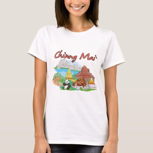 Chiang Mai, beroemde stad Thailand T-shirt (Voorkant)