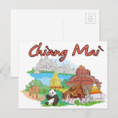Chiang Mai, beroemde Thailand Briefkaart (Voorkant / Achterkant)