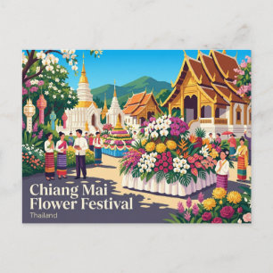 Chiang Mai Bloemfestival Thailand Briefkaart