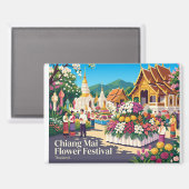 Chiang Mai Bloemfestival Thailand Magneet (Voorkant / Achterkant)