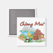 Chiang Mai, de beroemde stad van Thailand Magneet (Voorkant / Achterkant)