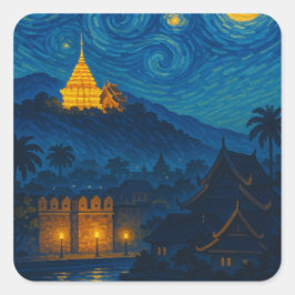 Chiang Mai Temple Sterrennacht Sticker