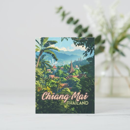 Chiang Mai Thailand Azië Tempels Bergen Kaart (Staand voorkant)