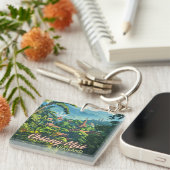 Chiang Mai Thailand Azië Tempels Bergen Vintage Sleutelhanger (Voorkant Rechts)