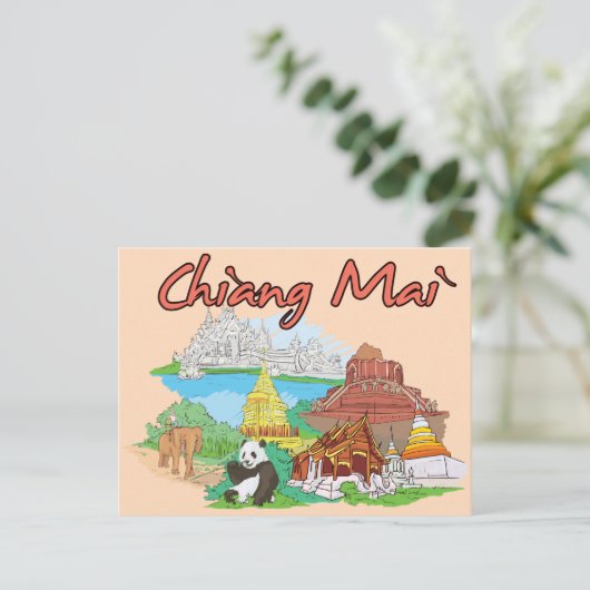 Chiang Mai, Thailand beroemde reis Briefkaart (Staand voorkant)