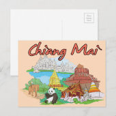 Chiang Mai, Thailand beroemde reis Briefkaart (Voorkant / Achterkant)