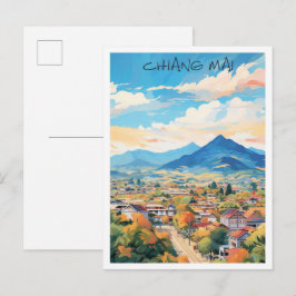 Chiang Mai Thailand Kunst Reizen Briefkaart
