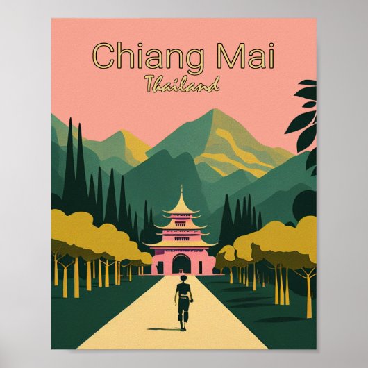 Chiang Mai Thailand Minimalist Travel Poste Poster (Voorkant)