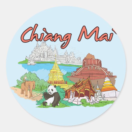 Chiang Mai, Thailand Ronde Sticker (Voorkant)