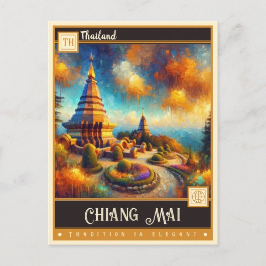Chiang Mai, Thailand |  schilderij Briefkaart (Voorkant)