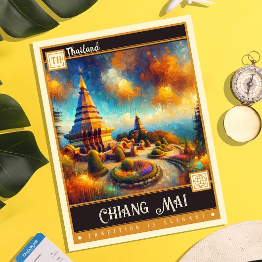 Chiang Mai, Thailand |  schilderij Briefkaart