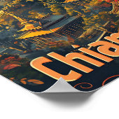 Chiang Mai Thailand Vintage Travel Illustratie Poster (Hoek)