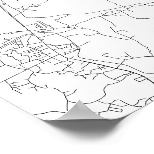 Chiang Mai, Thailand (zwart op wit) Poster (Hoek)