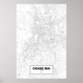 Chiang Mai, Thailand (zwart op wit) Poster (Voorkant)