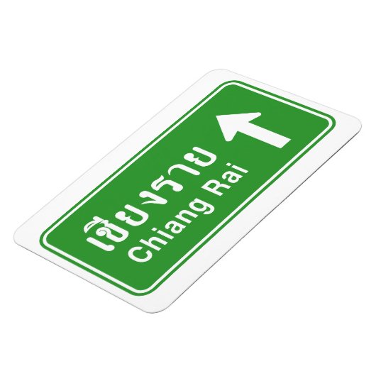 Chiang Rai Ahead ⚠ Thai Highway Traffic Sign ⚠ Magneet (Linkerzijde)